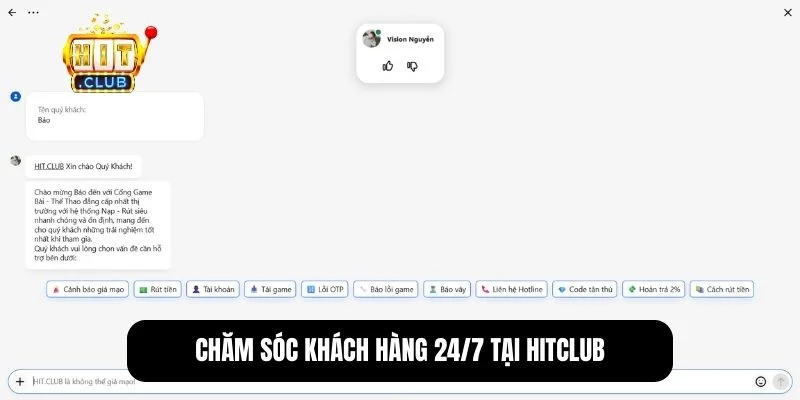 Hit Club | Cổng game đổi thưởng số 1 thị trường châu Á 10 Hitclub sở hữu đội ngũ chăm sóc khách hàng chuyên nghiệp và tận tâm, luôn sẵn sàng hỗ trợ 24/7.